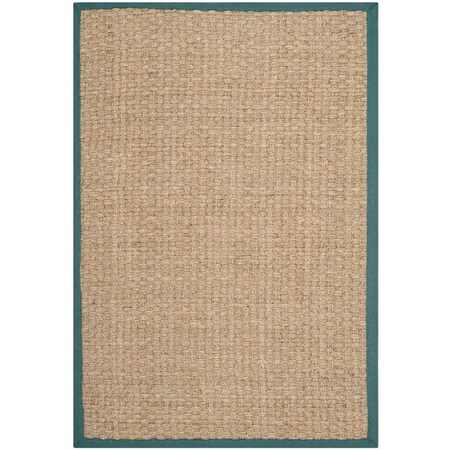 Safavieh Natural Fiber Rectangle Area Rug, Natural and Light Blue - 10 x 14 ft. NF114M-10